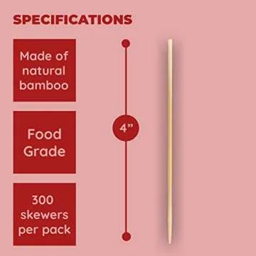 Culinary Elements Bamboo Skewers 4 Inch 300 Count