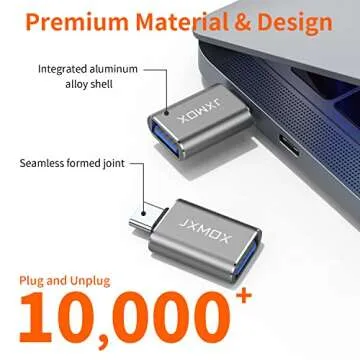 USB C to USB Adapter [2-Pack], Thunderbolt 3 to USB 3.0 OTG Adapter Compatible with MacBook Pro,Chromebook,Pixelbook,Microsoft Surface Go,Samsung Galaxy S9 S10 S20 S21 S22 Ultra,iPhone 15 16 Pro Max