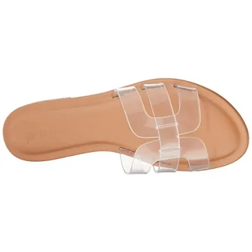 Stylish The Drop Women's Monika Flat H-Band Slide Sandals