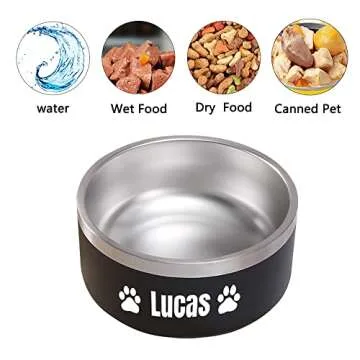 Personalized JMIPET Stainless Steel Dog and Cat Bowls