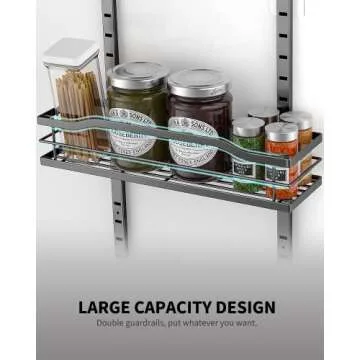 Moforoco 9-Tier Over The Door Pantry Organizer, Pantry Organization and Storage, Black Hanging Basket Wall Spice Rack Seasoning Shelves, Home & Kitchen Bedroom Bathroom House Essentials