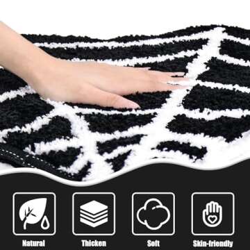 Meetory Spider Web Bath Mat - Gothic Halloween Rug, Non-Slip