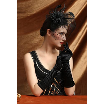 Comott Fascinator Hat with Feather Headband for Women