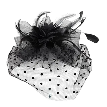Comott Fascinator Hat with Feather Headband for Women