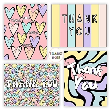20 Pcs Cute Thank You Cards With Envelopes For Kids, Teens And Adults Colorful Tank You Notes Cards ...