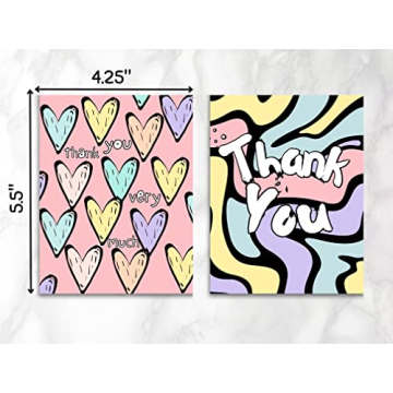 20 Pcs Cute Thank You Cards with Envelopes for All Occasions