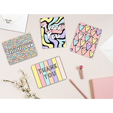20 Pcs Cute Thank You Cards with Envelopes for All Occasions