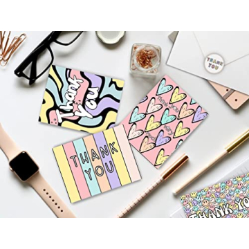 20 Pcs Cute Thank You Cards with Envelopes for All Occasions