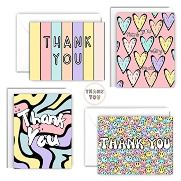 20 Pcs Cute Thank You Cards with Envelopes for All Occasions