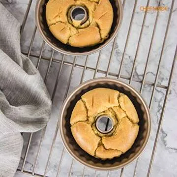 CHEFMADE Mini Tube Pan Set - 4 Non-Stick Bundt Molds