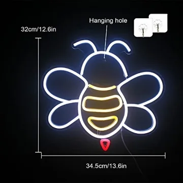 Neon Bee Shaped LED Lights for Festive Decor