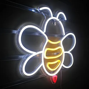 Neon Bee Shaped LED Lights for Festive Decor