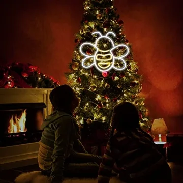 Neon Bee Shaped LED Lights for Festive Decor