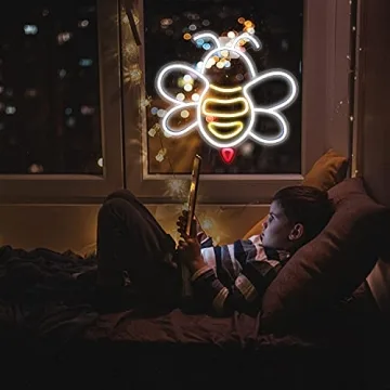 Neon Bee Shaped LED Lights for Festive Decor