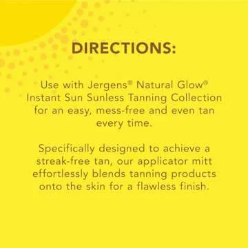 Jergens Natural Glow Body Applicator Mitt, Flawless, Streak-free Tanning Blender Glove, Reusable Tanning Mitt Protects Hands