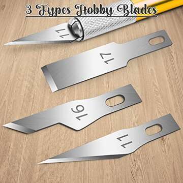 DIYSELF 2 Exacto Knives with 40 Spare Exacto Blades and Black Cutting Mat 6in×8in