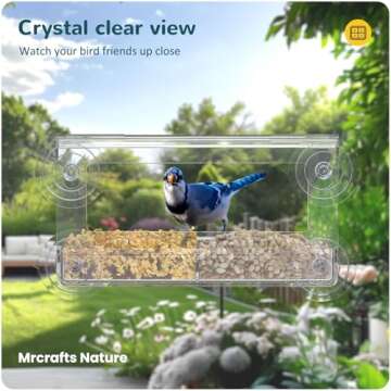 MrCrafts Nature Window Bird Feeder for Amazing Birdwatching Experience