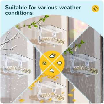 MrCrafts Nature Window Bird Feeder with Strong Suction Cups