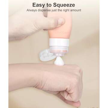 Quatish Travel Bottles for Toiletries, Original Patented Leak Proof Travel Size Containers, 3 oz Tsa Approved Silicone Shampoo and Conditioner Bottles, 4 Pack, Multi-Color