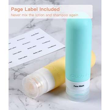 Quatish Travel Bottles for Toiletries, Original Patented Leak Proof Travel Size Containers, 3 oz Tsa Approved Silicone Shampoo and Conditioner Bottles, 4 Pack, Multi-Color