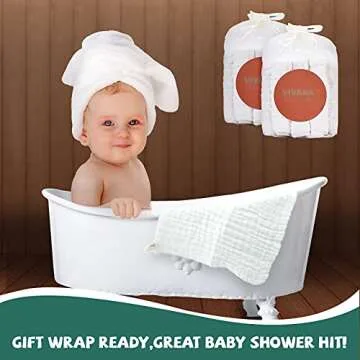 VIVANA Baby Muslin Washcloths - Soft & Absorbent Towels