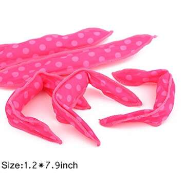 20Pcs Magic Pillow Cloth Hair Roller for Long Medium Hair, Flexible Foam Sponge No Heat Nighttime Hair Curlers DIY No Harm Night Hair Rollers Styling Tool For Women-Pink