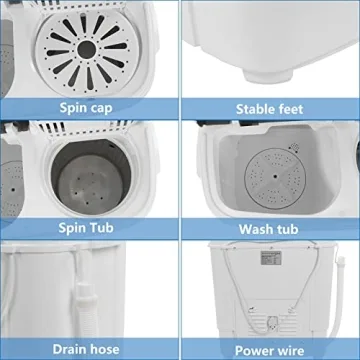 Portable Electric Twin Tub Washing Machine 15LBS