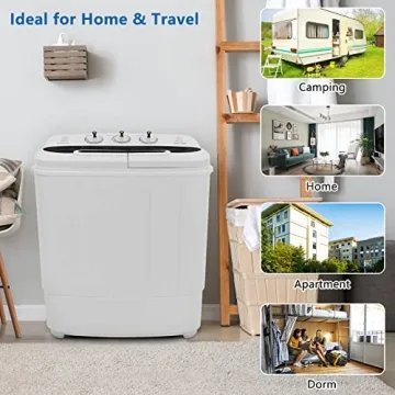 Portable Electric Twin Tub Washing Machine 15LBS
