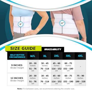 BraceAbility Plus Size Abdominal Binder for Post Surgery Recovery - Bariatric Stomach Hernia Belt, P...
