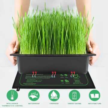 1 Pack 21W Seedling Heat Mat for Seed Starting,10" x 20.75" Waterproof Heating Pad for Indoor Plants Germination(M)