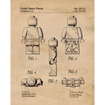 Vintage Interlocking Figure Patent Prints for Any Space