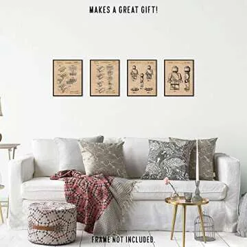 Vintage Interlocking Figure Patent Prints for Any Space