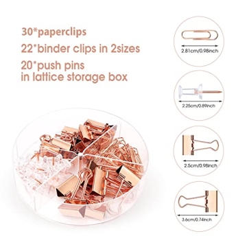 KAAKOW Rose Gold Office Supplies Organizer Set