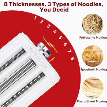 TPGSING 3-in-1 Pasta Attachment for KitchenAid Mixer