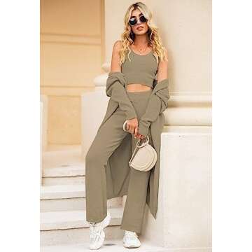 TOLENY Fuzzy 3 Piece Lounge Set for Women – Cozy Style