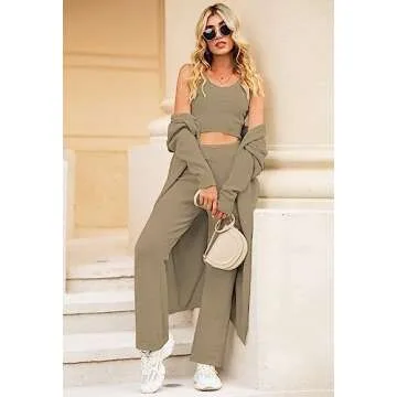 TOLENY Fuzzy 3 Piece Lounge Set for Women – Cozy Style