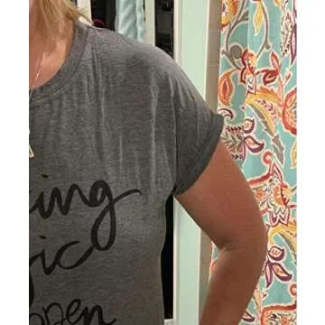 Making Magic Happen Shirt Women Short Sleeve Cute Funny Vacation Tee T-Shirt M Gray