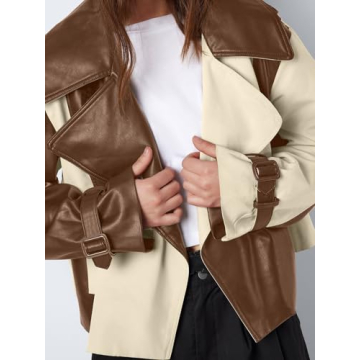 Trendy Tankaneo Women's Cropped Leather Jacket Deal
