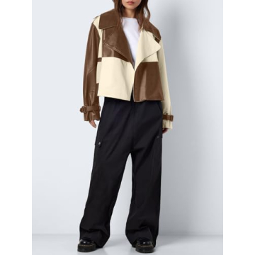 Trendy Tankaneo Women's Cropped Leather Jacket Deal