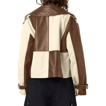 Trendy Tankaneo Women's Cropped Leather Jacket Deal