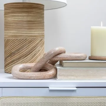 Bloomingville Decorative Marble Chain, Variegated Blush Tones