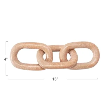 Bloomingville Decorative Marble Chain, Variegated Blush Tones