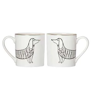 Kate Spade New York Jingle All The Way Dachshund Christmas Mug Set of 2