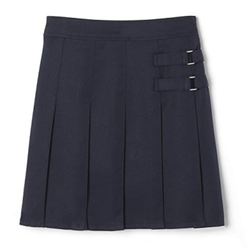 French Toast Girls Adjustable Waist Pleated-Front Two-Tab Scooter Skirt in Navy – Perfect for Scho...