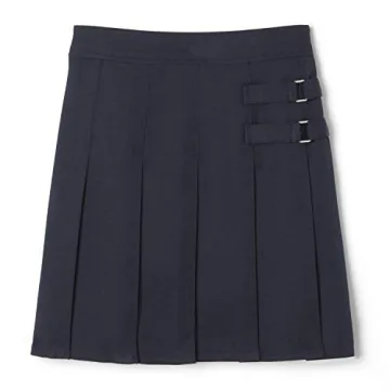 French Toast Girls Adjustable Waist Pleated Skirt Navy