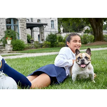 French Toast Girls Adjustable Waist Pleated Skirt Navy