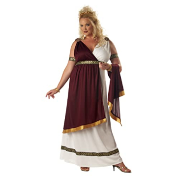 California Costumes Women's Plus-Size Roman Empress Plus, White/Burgundy, 1XL (16-18)