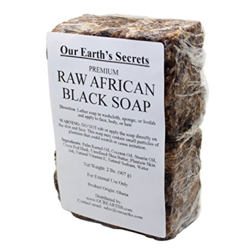 Our Earth's Secrets Natural Raw African Black Soap 2 lbs