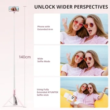 ATUMTEK Selfie Stick Tripod with Remote - Perfect for Travel