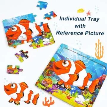 Vileafy Sea Animal Puzzles for Ages 4-8 - 12 Pack